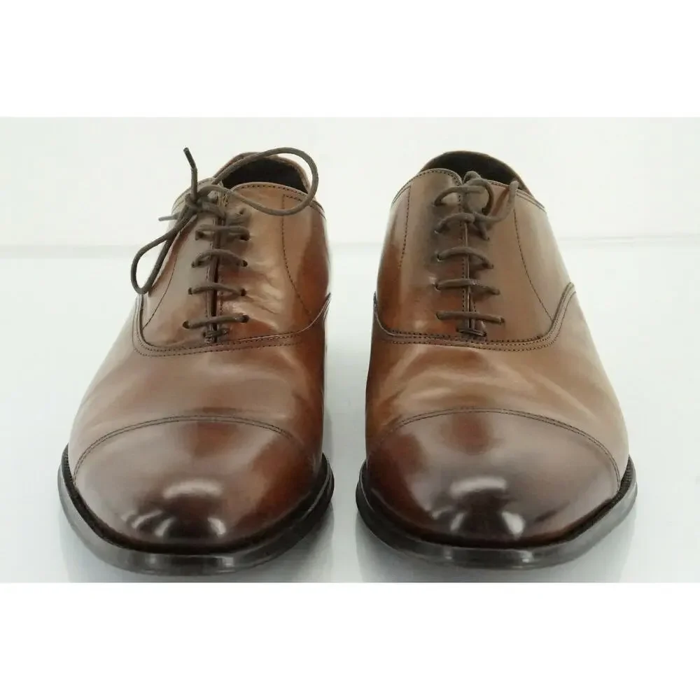 To Boot New York Men's Brown Leather Aidan Cap Toe Oxfords